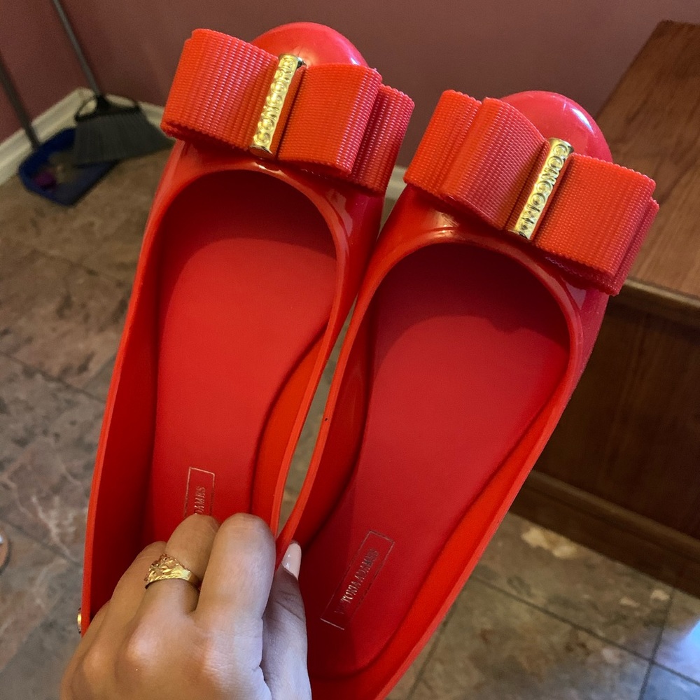 Jelly bow flats size 6